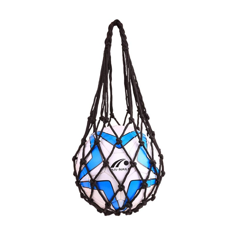 VORCOOL Sports Mesh Equipment Bag Volleyball Basketball Football Soccer Storage Net Bag Ball Carry Mesh for Single Ball (Black) - Image 1